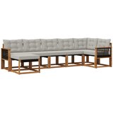 vidaXL Zunanja garnitura za sedenje 7 pcs Naravna in svetlo siva, (5000282567) | Shoptok.si