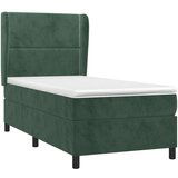 Box spring krevet s madracem tamnozeleni 90x190 cm baršunasti | shoptok.hr