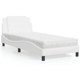 vidaXL Krevet s madracem bijeli 90 x 200 cm od umjetne kože | shoptok.hr