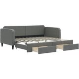  Dnevni krevet na razvlačenje i ladice tamnosivi 90 x 200 cm | shoptok.hr