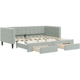  Dnevni krevet na razvlačenje svjetlosivi 90 x 190 cm baršunasti | shoptok.hr