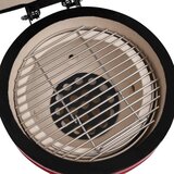  2-u-1 roštilj s pušnicom Kamado keramički 56 cm crveni | Eponuda.com