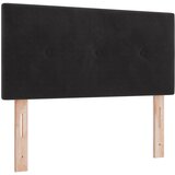 vidaXL LED Čelo Postelje S Prešite Gumbnje Črna 90 cm Žamet, (22052417) | Shoptok.si