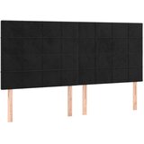  Posteljni okvir z vzglavjem črn 200x200 cm žamet, (20904986) | Shoptok.si