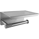Rea Držalo za toaletni papir s polico 6613 Modern Nickel Brush | Shoptok.si