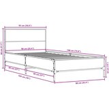 vidaXL Okvir za krevet smeđi hrast 90x190 cm konstruirano drvo i metal Cijene