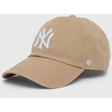 47 Brand Otroška bombažna bejzbolska kapa MLB New York Yankees CLEAN UP bež barva, BNLRGW17GWS