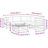 vidaXL 6-dijelni set vrtnih sofa s jastucima voštano smeđi od borovine | shoptok.hr