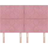  LED vzglavje z LED lučmi Geometrični Roza 160 cm Žamet, (5000043893) | Shoptok.si