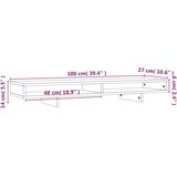  Stalak za monitor 100 x 27 x 14 cm od masivne borovine | shoptok.hr