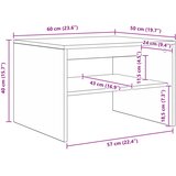  Kava Stol Crni hrast 60 x 50 x 40 cm Konstruirano drvo | shoptok.hr