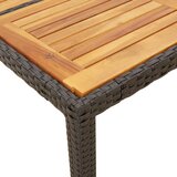 Vrtni stol s pločom od drva bagrema crni 90x90x75 cm poliratana | shoptok.hr