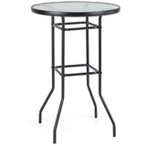 Costway Vrtna miza z vrhom iz kaljenega stekla 68 x 68 x 97 cm, (5000007022) | Shoptok.si