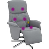 Maison Chic masažni naslanjač - Relax naslanjač z oporo za noge svetlo sivo blago, (22061129) | Shoptok.si