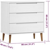  Ladičar MOLDE bijeli 80 x 40 x 80 cm od masivne borovine | Eponuda.com