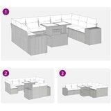 vidaXL 10-dijelni set vrtnih sofa s jastucima bež od poliratana | shoptok.hr