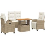  4-dijelni vrtni blagovaonski set od poliratana s jastucima bež | shoptok.hr