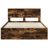  Okvir za krevet s uzglavljem Dimljeni hrast 140 x 190 cm | shoptok.hr