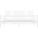  Metalni okvir kreveta uzglavlje i podnožje bijeli 193x203 cm | shoptok.hr