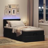 vidaXL Otomanski okvir kreveta s madraca crni 90x190cm od tkanine Cijene