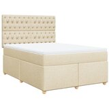  Boxspring - Krevet s oprugama i madracem krem 140 x 190 cm od tkanine - Krema 140 x 190 cm Dizajn s gumbima | shoptok.hr