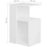  Stranska mizica bela 36x30x56 cm iverna plošča, (20625453) | Shoptok.si