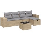  6-dijelni set vrtnih sofa s jastucima bež od poliratana | shoptok.hr