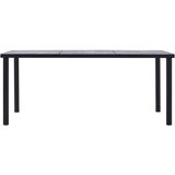  Blagovaonski stol crni i siva boja betona 200 x 100 x 75 cm MDF | shoptok.hr