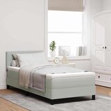 vidaXL Box Spring postelja z vzmetnico in LED lučjo svetlo siva 80x200 cm žamet, (22050255) | Shoptok.si