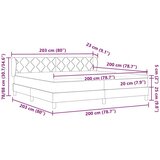 vidaXL Postelja s pomičnim podom in vzmetnico Temno siva 200x200 cm Žamet | Shoptok.si