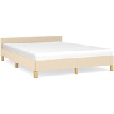 The Living Store Posteljni okvir brez vzmetnice krem 140x200 cm tkanina - Posteljni Okvir Z Vzglavjem, (21531129) | Shoptok.si
