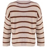 Trendyol Curve Stone Striped Relax Pattern Off Shoulder Knitwear Sweater | Eponuda.ba