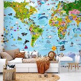  Foto tapeta - World Map for Kids 147x105 Samoljepljiva | shoptok.hr