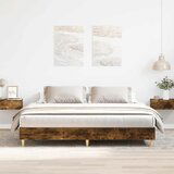 Maison Chic Posteljni okvir - Dvoposteljna postelja - Zakonska postelja brez vzmetnice hrast 180x200 cm inženirski les-J3908, (21759617) | Shoptok.si