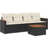 vidaXL 5-dijelna vrtna garnitura od poliratana s jastucima crna | shoptok.hr