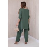 Kesi Włoski Set of blouse + pants with pendant dark khaki | Shoptok.si