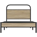  Okvir kreveta bez madraca dimljena boja hrasta 100x200cm drveni | shoptok.hr