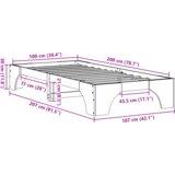  Krevet Vosak smeđi Puni bor 100 x 200 cm Izdržljiv Krevet | shoptok.hr