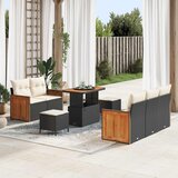  Sjedeća garnitura za vrt 8 kom. 8-Broj sjedala Crna i Krema 90 x 55 x 71 cm | shoptok.hr