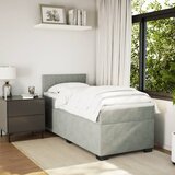 Box spring krevet s madracem svjetlosivi 90x190 cm baršunasti | shoptok.hr