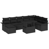  Sjedeća garnitura za vrt s jastukom s pohranom 9 pcs Crna | shoptok.hr