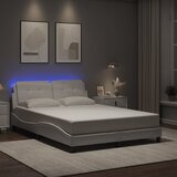 Furnova Posteljni okvir z LED lučkami bel 120x200 cm umetno usnje, (21938624) Cene