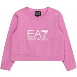 Ea7 Emporio Armani Sweater majica svijetloroza / bijela
