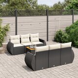  7-dijelni set vrtnih sofa od poliratana s jastucima crni Crna 70 x 62 x 69 cm | shoptok.hr
