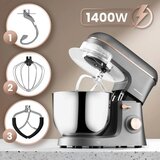 Berdsen BD-756 planetarni mešalnik 1400 W – posoda 6 L, 6 hitrosti + Pulse, srebrno-zlatna | Shoptok.si