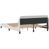 vidaXL Posteljni okvir z vzglavjem bel 160x200 cm umetno usnje | Shoptok.si