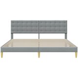  Krevetna konstrukcija Svjetlosiva 200 x 200 cm Tkanina | Eponuda.ba