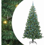 vidaXL Božično drevo med 300 LED z stojalom Zelena 240 cm PVC | Shoptok.si