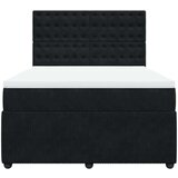vidaXL Box spring posteljni z vzmetnico črn 140x190 cm žamet, (21308993) | Shoptok.si