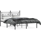  Metalni okvir za krevet s uzglavljem crni 135x190 cm | shoptok.hr